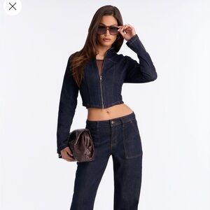 Fashion Nova Dark Blue Jean Jacket